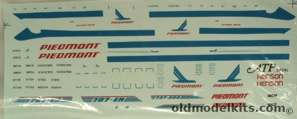 ATP Decal 1/144 Piedmont 1/144 727-200 / 737-200 / Dash 7 / 737-300-400 / 767-200ER, AD5023 plastic model kit